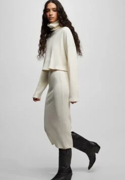 PULL & BEAR Kokerrok - Mottled Beige