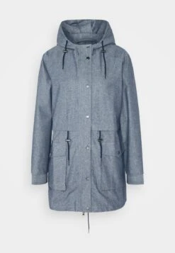 Thought The Chambray Waterproof Jacket - Parka - Blue -Damesmode 057c3cdc3e574ba1ad275f14403ffae0