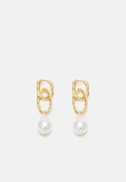 Orelia Organic Interlocking Drop Earrings - Oorbellen - Pale Gold-Colured