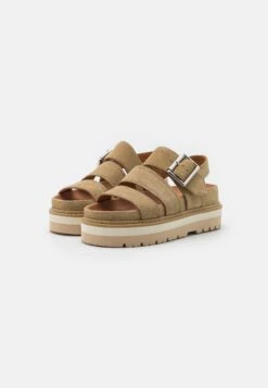 Clarks Orianna Over - Sandalen Met Plateauzool - Dark Sand -Damesmode 68c396e4cb7a49948da76f1a72986699