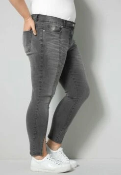 Slim Fit Jeans - Grey -Damesmode 6f1294e25a044c4f8584305e242df4b7