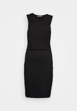 Drapped Neckline Smart Bodycon Sleeveless Mini Dress - Jerseyjurk - Black -Damesmode 7e169e682756419492298dc1919a2371