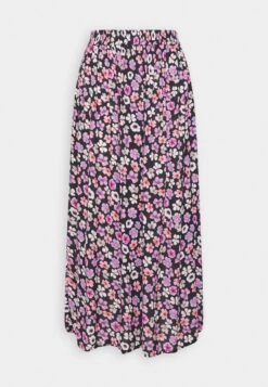 Kaffe Tara Amber Skirt - A-Lijn Rok - Black/Purple -Damesmode 803196254c53403faa078da05dd01b07