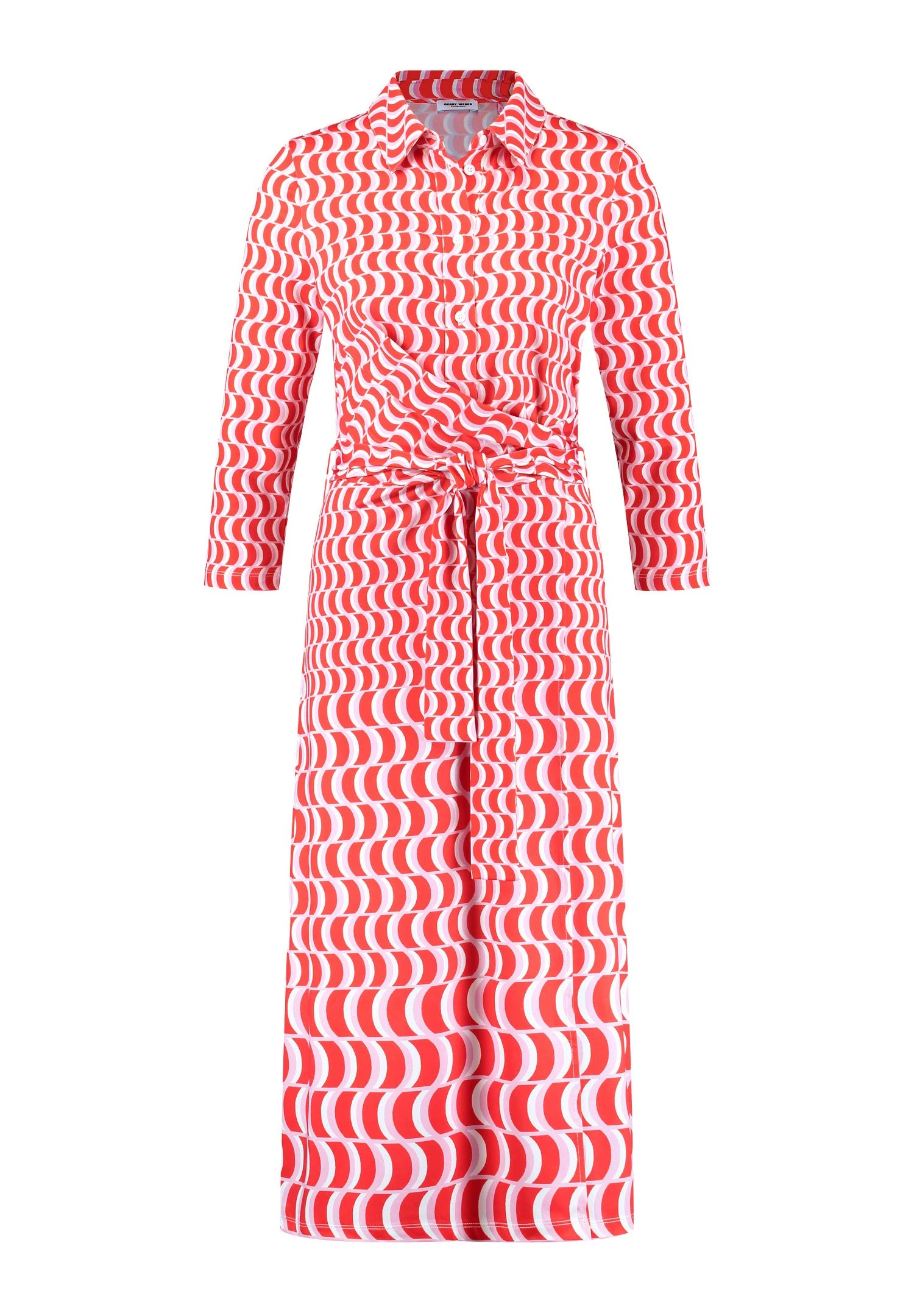 Gerry Weber Mit Wickeleffekt - Blousejurk - Ecru Weiss Rot Orange Druck 6 Gerry Weber Mit Wickeleffekt - Blousejurk - Ecru Weiss Rot Orange Druck - Afbeelding 6