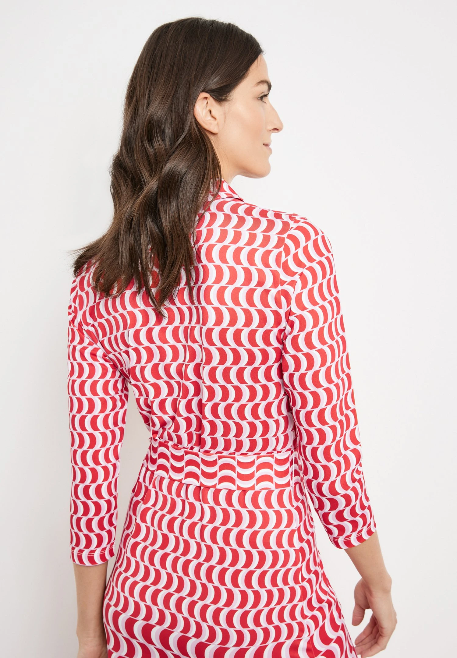 Gerry Weber Mit Wickeleffekt - Blousejurk - Ecru Weiss Rot Orange Druck 4 Gerry Weber Mit Wickeleffekt - Blousejurk - Ecru Weiss Rot Orange Druck - Afbeelding 4