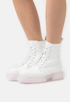 Armani Exchange Eddie- Enkellaarsjes Met Plateauzool - Irio White