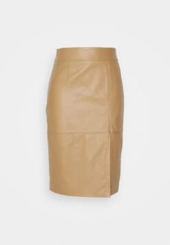 Boss Setora - Leren Rok - Medium Beige -Damesmode cf4807d7337c451ca250ac1380b4fd99
