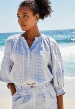 Next Kaftan Half Sleeve Petite - Blouse - Blue