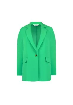 Halflange Jas - Green -Damesmode f03a2159b738427d9d1e79f327f1c391